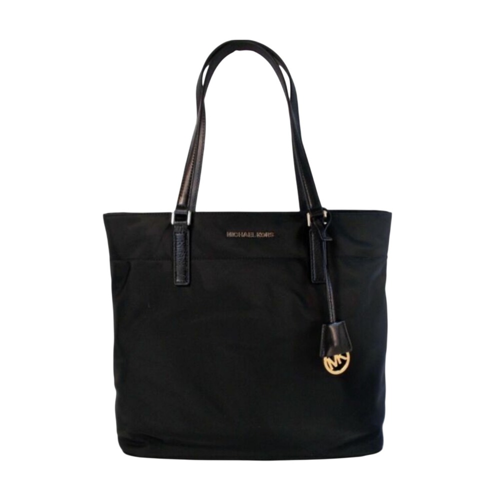 Michael Kors Vintage Large Black Nylon Tote Shoulder Bag Purse